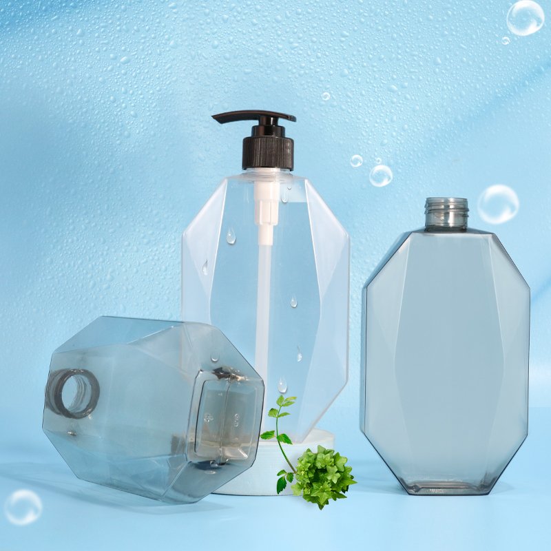 Clear Faceted PETG Bottle - 500ml